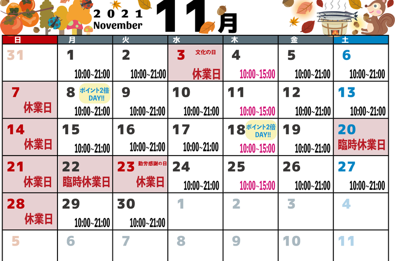 11月スケジュール